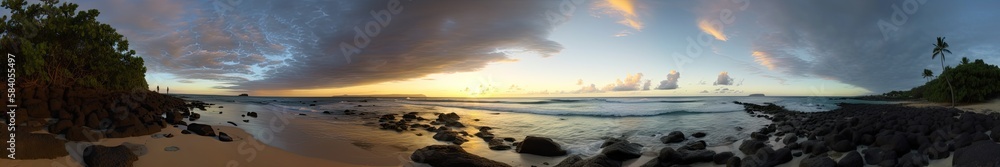 Obraz premium Sunset over the beach 