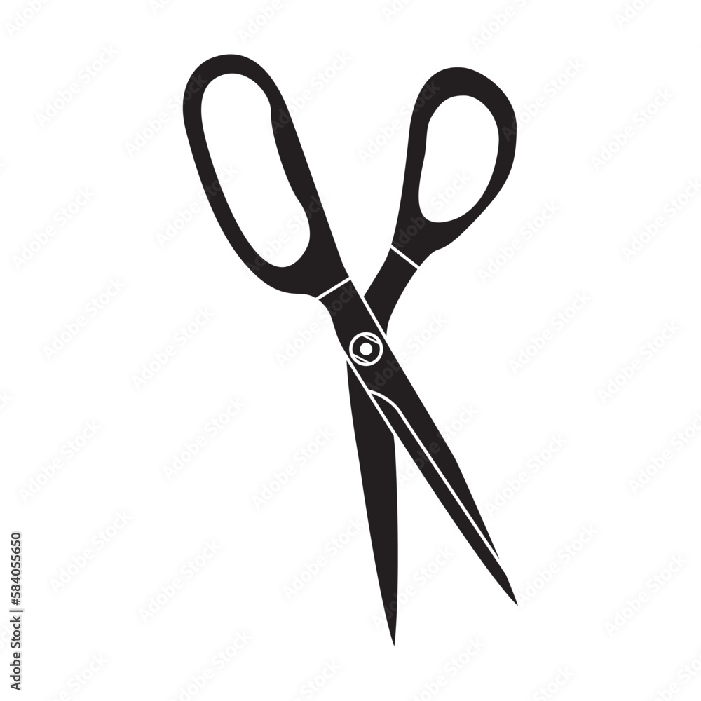 Isolated silhouette of scissors Office supply icon Vector Isolated silhouette of scissors Office supply icon Vector