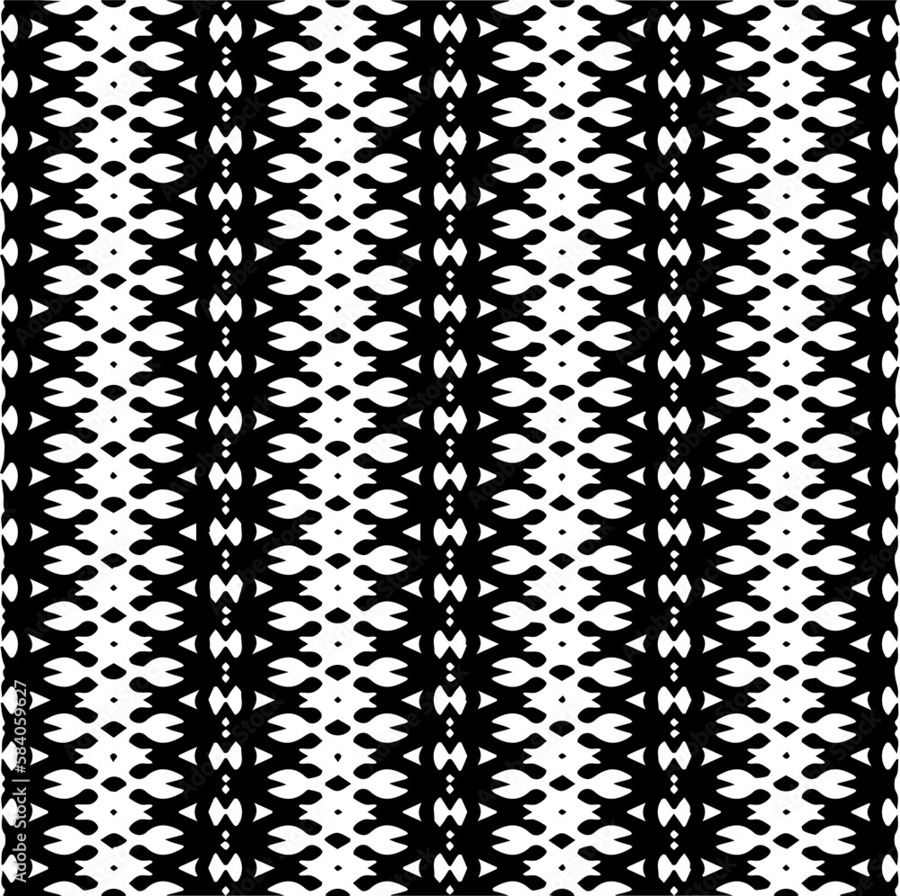 Vector geometric seamless pattern. Minimal ornamental background with abstract shapes. Black and white texture. Simple abstract ornament background. Dark repeat design for decor, fabric, cloth. Vector geometric seamless pattern. Minimal ornamental background with abstract shapes. Black and white texture. Simple abstract ornament background. Dark repeat design for decor, fabric, cloth.