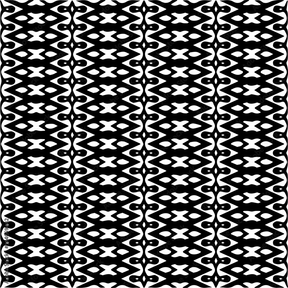 Vector geometric seamless pattern. Minimal ornamental background with abstract shapes. Black and white texture. Simple abstract ornament background. Dark repeat design for decor, fabric, cloth. Vector geometric seamless pattern. Minimal ornamental background with abstract shapes. Black and white texture. Simple abstract ornament background. Dark repeat design for decor, fabric, cloth.
