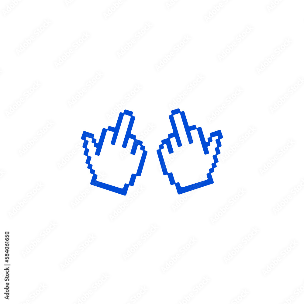 vector illustration of hand pose pixel art concept vector illustration of hand pose pixel art concept