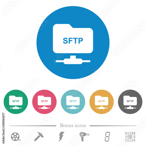 Фотография FTP over SSH flat round icons