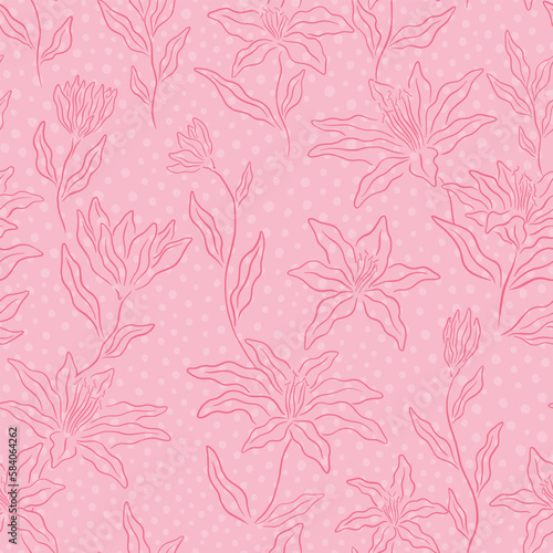 Abstract floral seamless pattern. Vector illustration floral design background. 