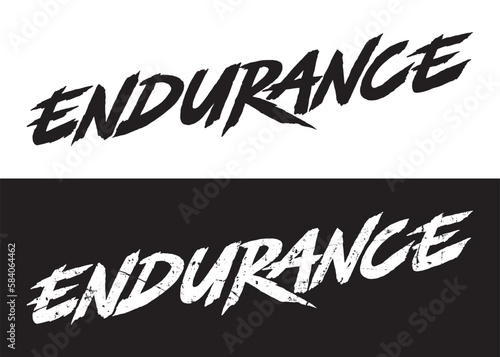 ENDURANCE. Hand lettering design set. Vector Illustration.