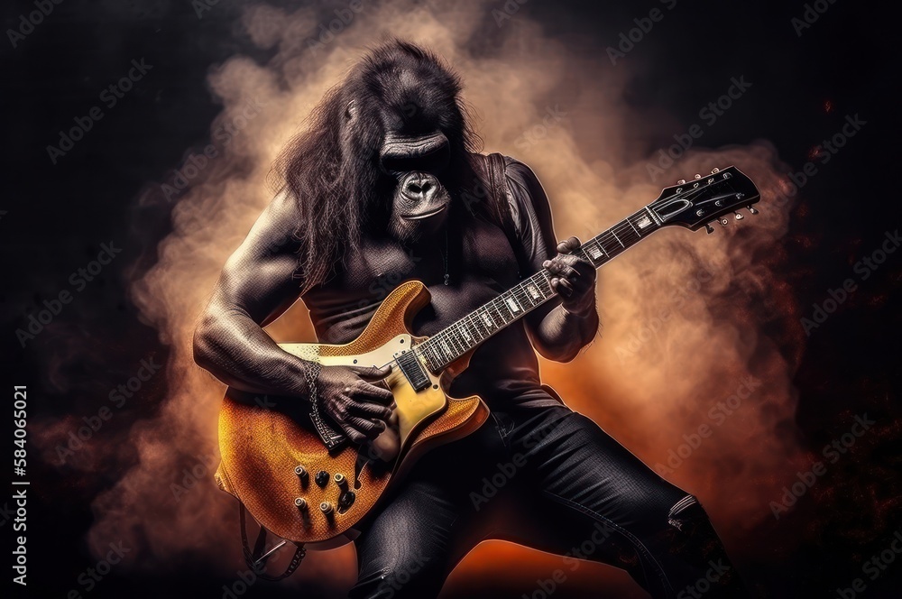 Gorilla Rock Star Performer Generative AI Gorilla Rock Star Performer Generative AI