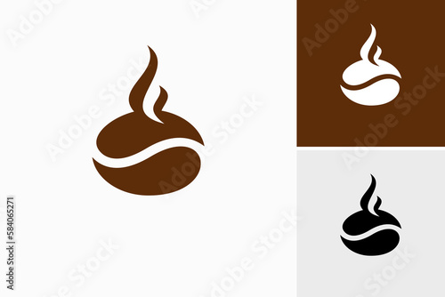 coffe bean with smoke logo vector