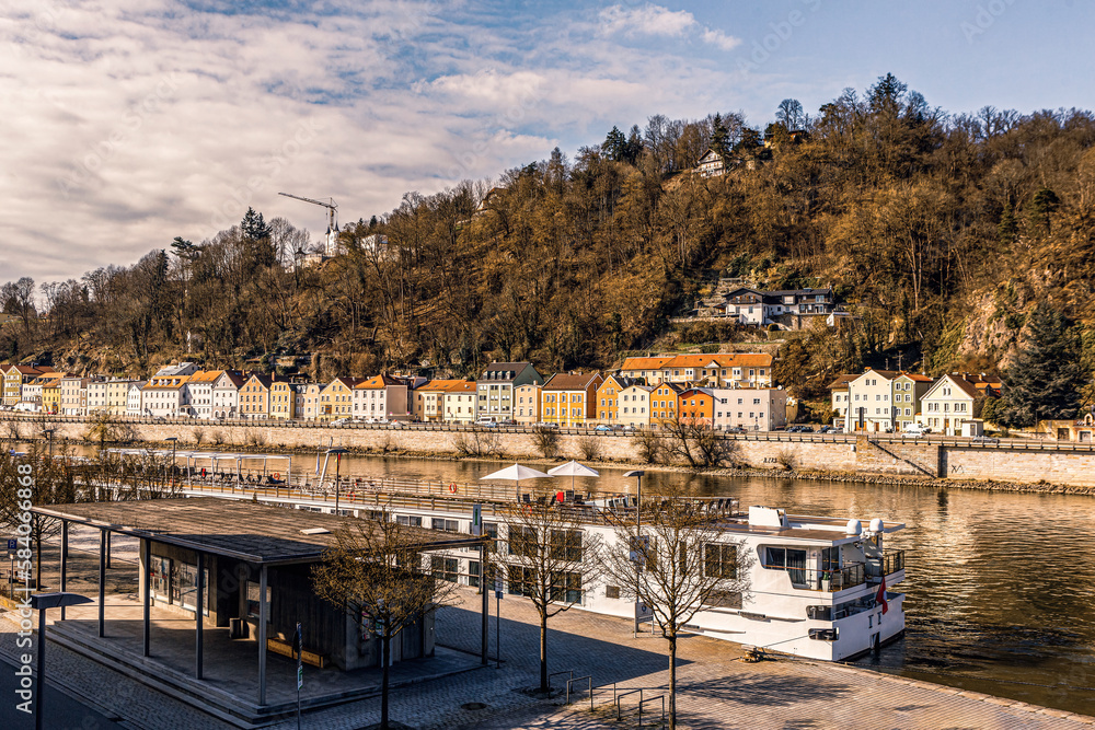 Cityscape impressions of Passau city downtown at the historical old town during late afternoon light in march, early spring Cityscape impressions of Passau city downtown at the historical old town during late afternoon light in march, early spring