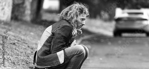 Black and white portrait of...