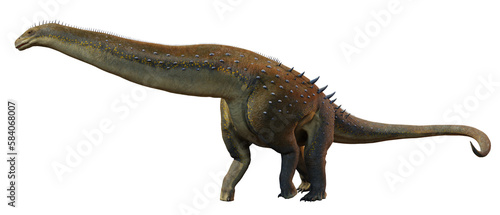 Alamosaurus  a Titanosaurus dinosaur from the Late Cretaceous period  isolated on transparent background