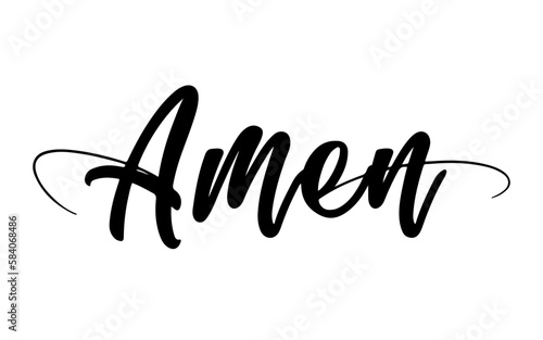 Cute Calligraphy of the Word Amen – Beautiful Lettering Design for Prints and Decorations or More