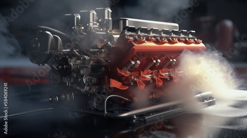 Motore F1 in Fumo