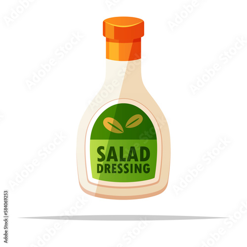 Salad dressing bottle vector isolated illustration