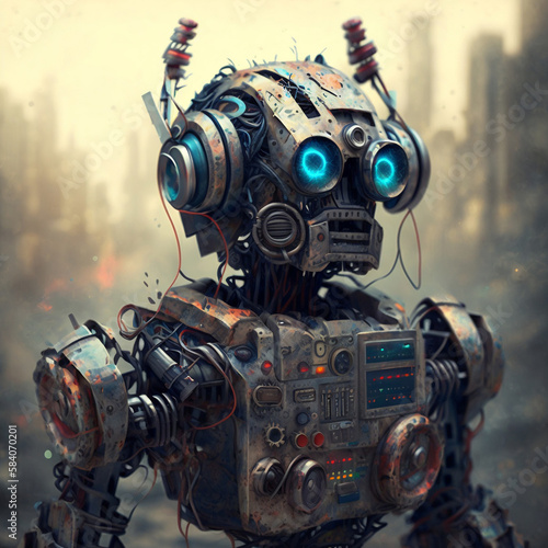The Most Awesome Robot Art: A Stunning and Inspirational Masterpiece, 3D Art, High Quality (4K), Clean Art, Awesome Design, Perfect as Wallpaper / Poster, or Image for framing, generative, ai © Emil