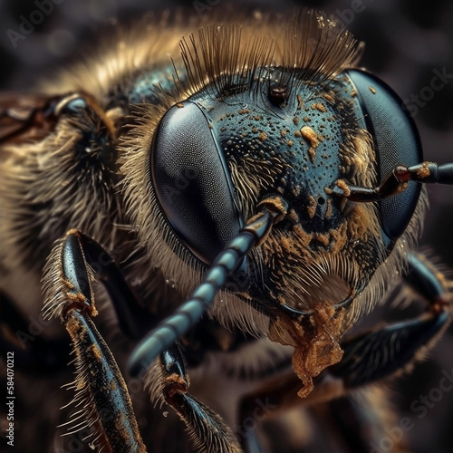 macro photography of a bee