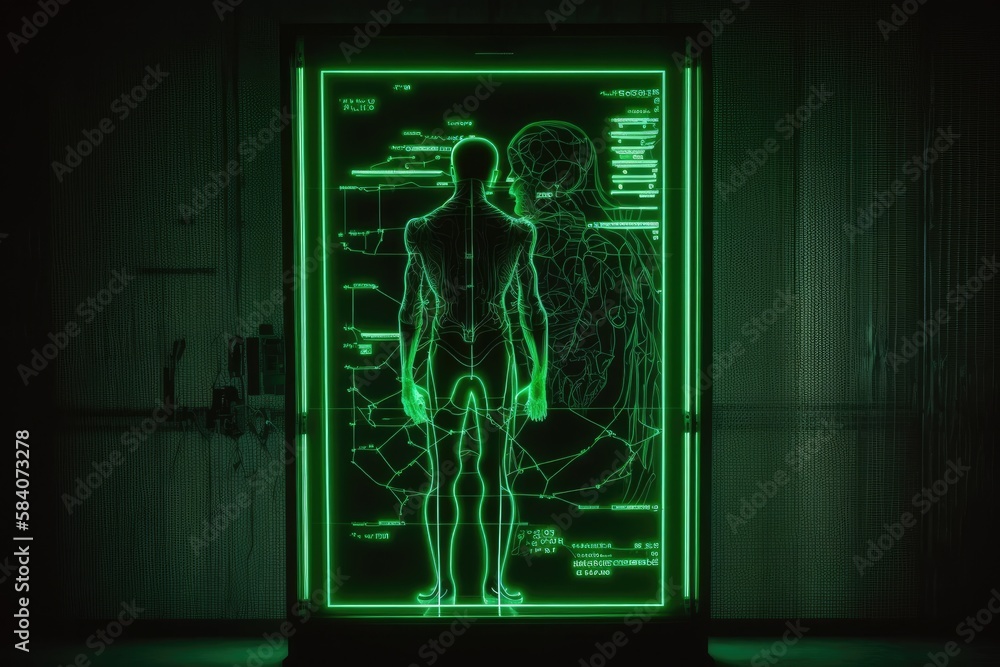 Scanner that scans person's insides (Xray) of a body that are shown on
