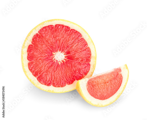 Juicy grapefruit isolated on white background