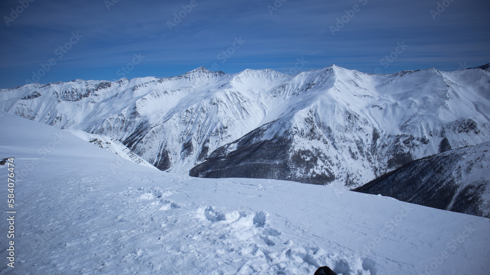 Ski resort in the mountains