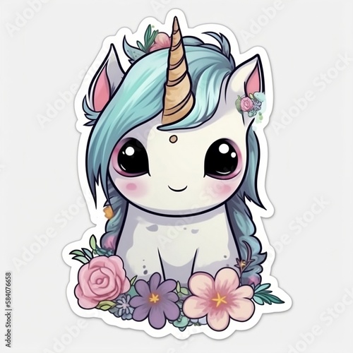 Cute unicorn sticker