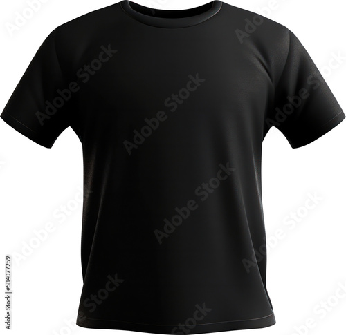 Blank t shirt template. Black t-shirt isolated.