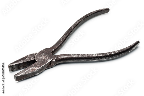 Steel vintage pliers isolated on white background © danishch