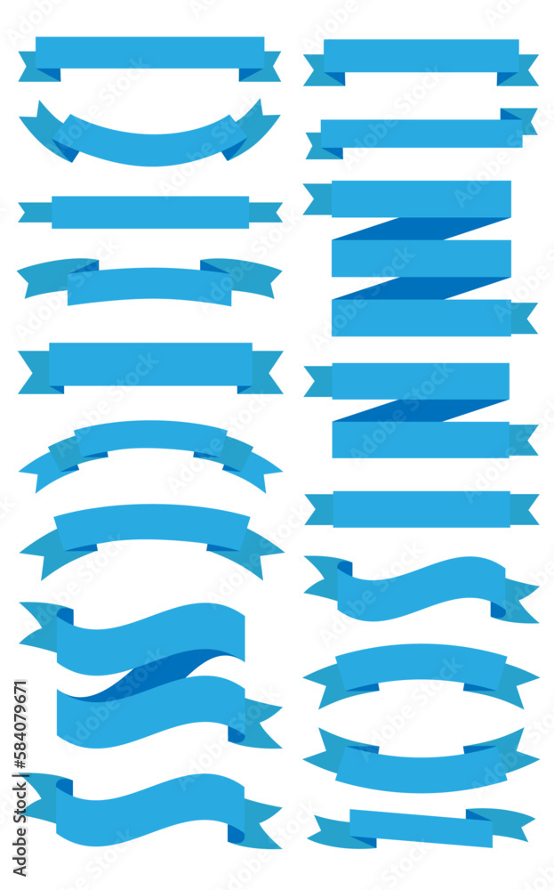 Blue Ribbons Vector Models / Ai Illustrator