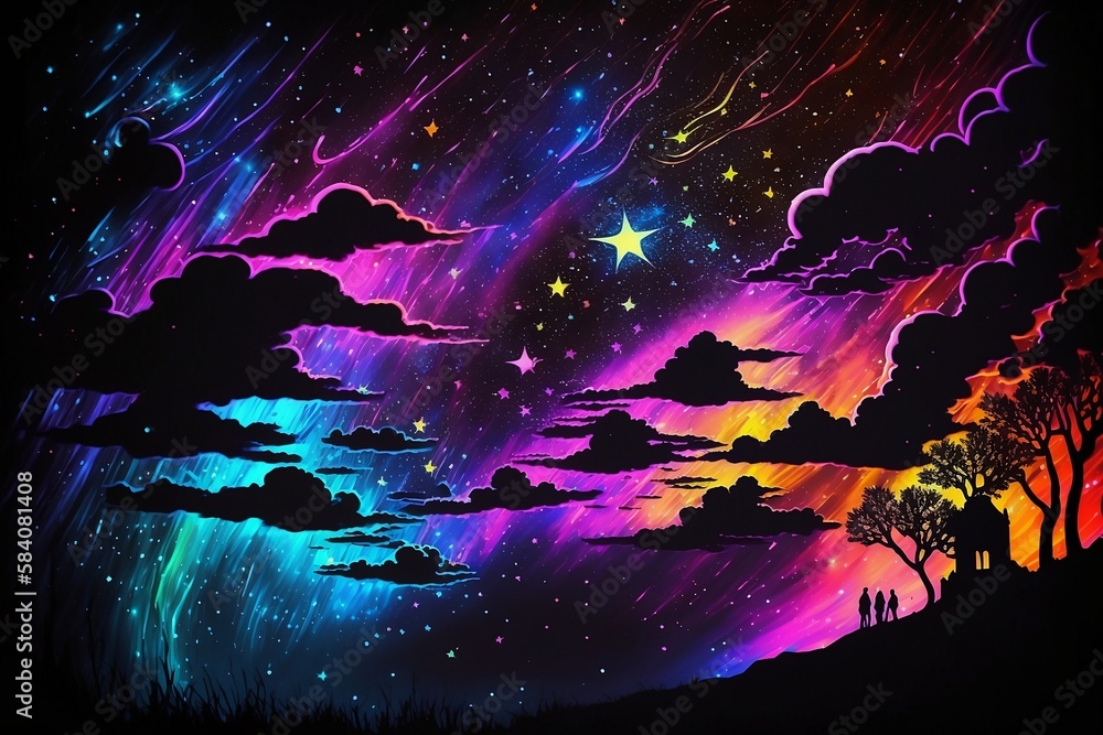 Fototapeta premium Magisch Abstrakt Neon Schwarzlicht 