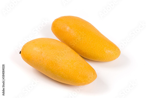 two yellow mango isolated on white background