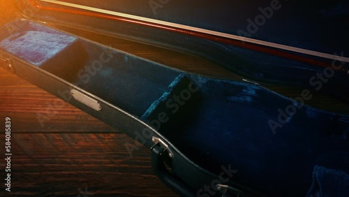 Violin Picked Up In Golden Dusty Glow