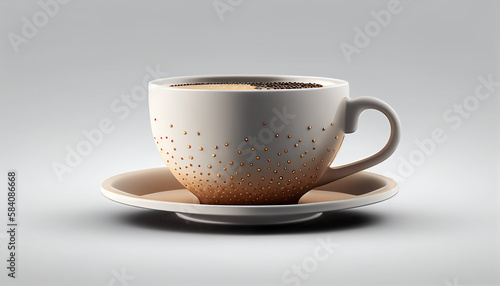 cup of coffee on white
