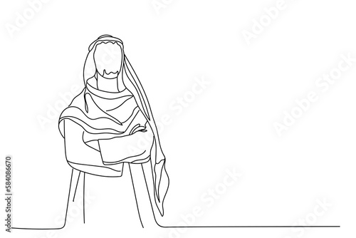 Drawn Arabian man on white background