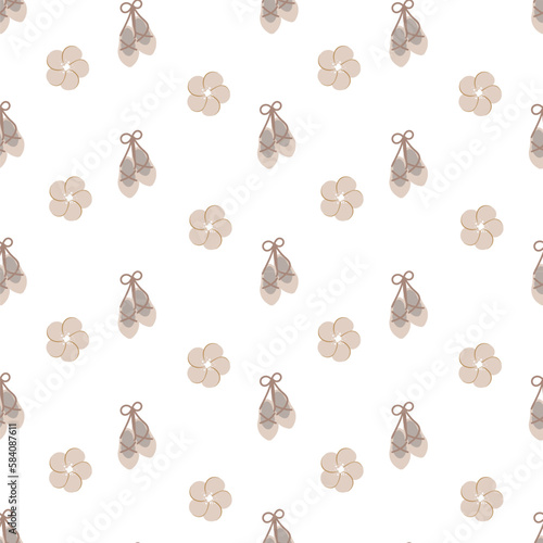 Seamless pattern ballerina pointe shoes