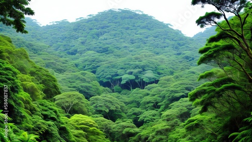 A tropical forest after the rain.