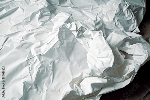 flat White paper texture crumpled. - Flat  white  paper  texture  crumpled  wrinkled  background  surface  grunge