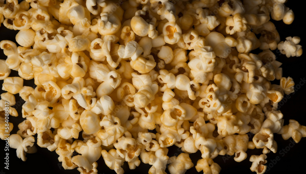close up of corn popcorn, Generative AI close up of corn popcorn, Generative AI