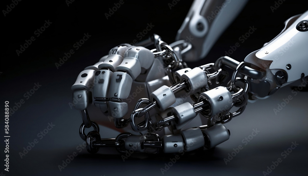 metal robot hand, generative ai metal robot hand, generative ai