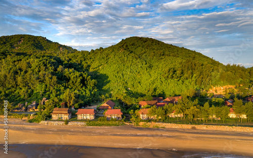 Quynh Vien 4-star resort in Thach Hai commune, Thach Ha district, Ha Tinh province, Vietnam. View from above   photo