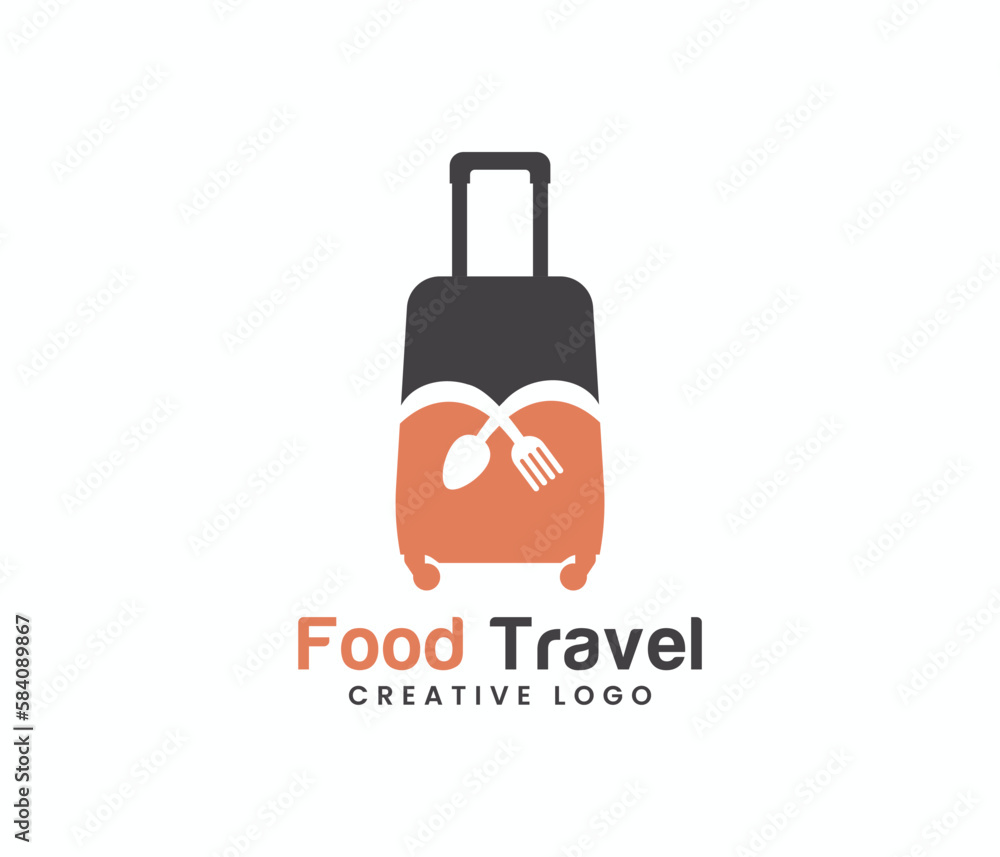 Food travel creative logo design with a spoon Food travel creative logo design with a spoon