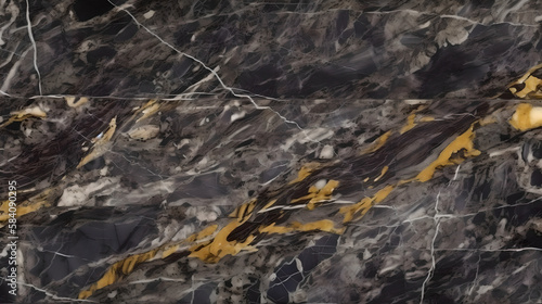 Dark gray Marble with beautiful patterned white and yellow texture background for interior design (ai generated)