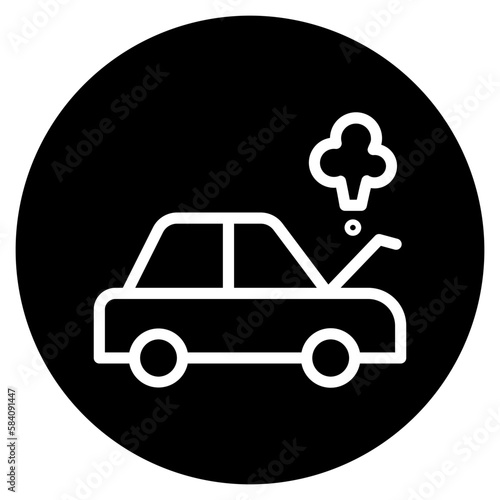 broken car glyph icon