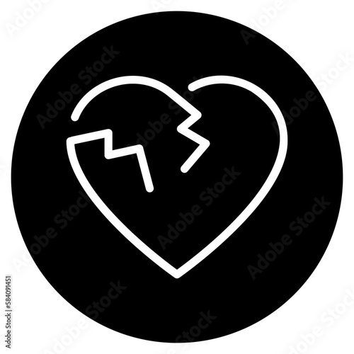 broken heart glyph icon