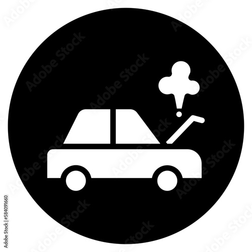 broken car glyph icon