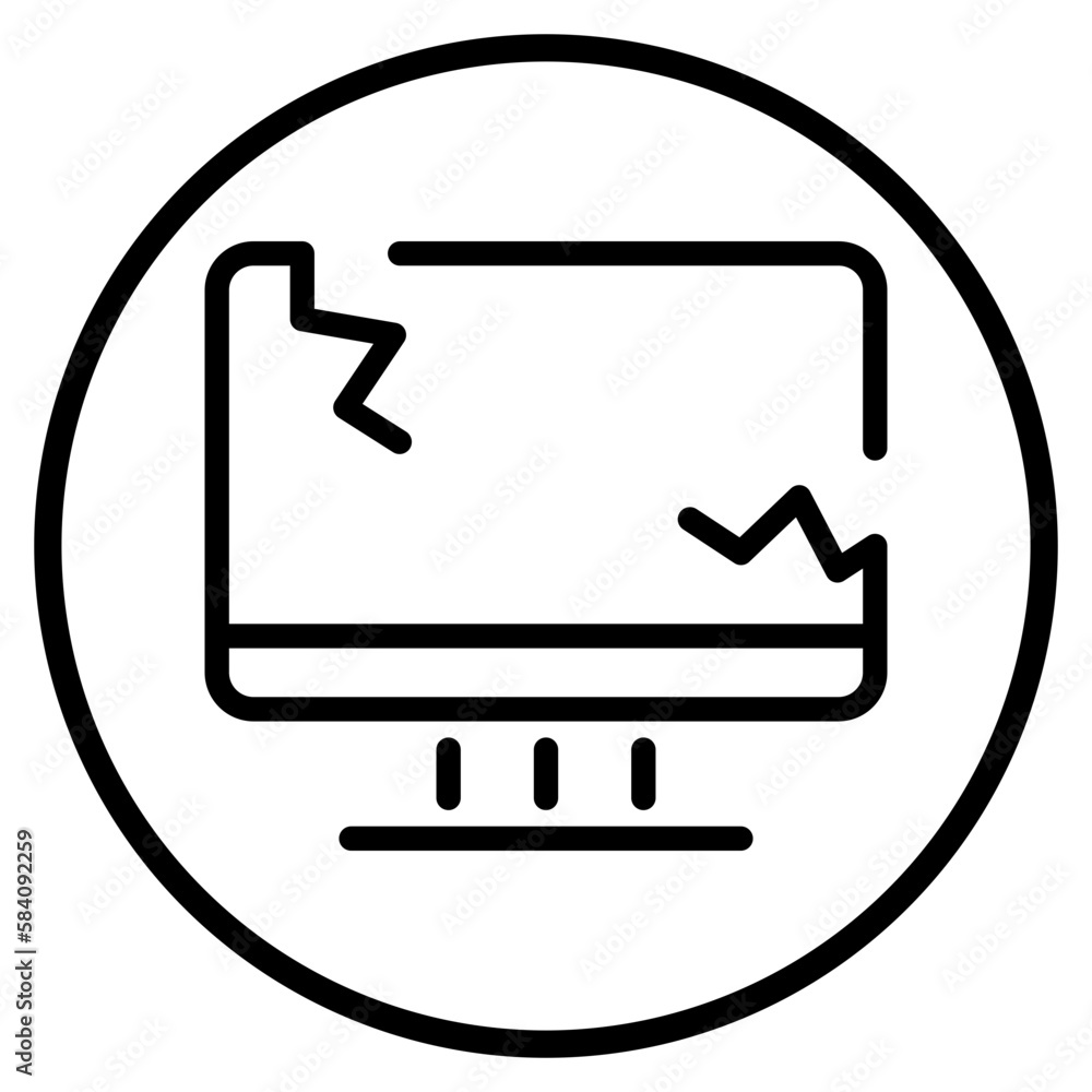 broken screen line icon broken screen line icon