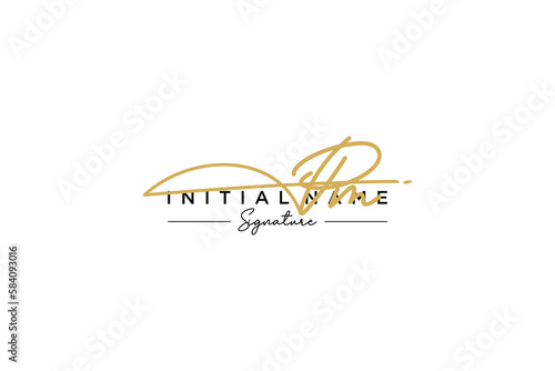 Initial PM signature logo template vector. Hand drawn Calligraphy lettering Vector illustration.