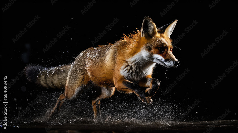 Fototapeta premium Immersive Wilderness Experience: Dive into the Depths of Pristine Nature as Majestic Wild Animals Emerge from the Shadows in 8K Ultra-High Definition Detail and Clarity