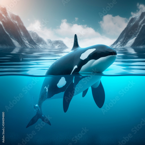 dangerous killer whale in the ocean