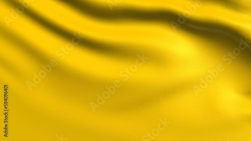 Yellow Flag Cloth 4K. Realistic Loop Waving with Highly Detailed Fabric.