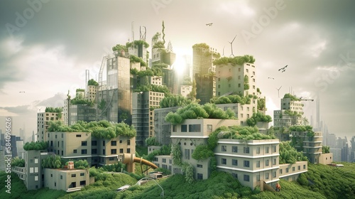 A Vision of a Sustainable Future: The Eco-Friendly City - Generative AI