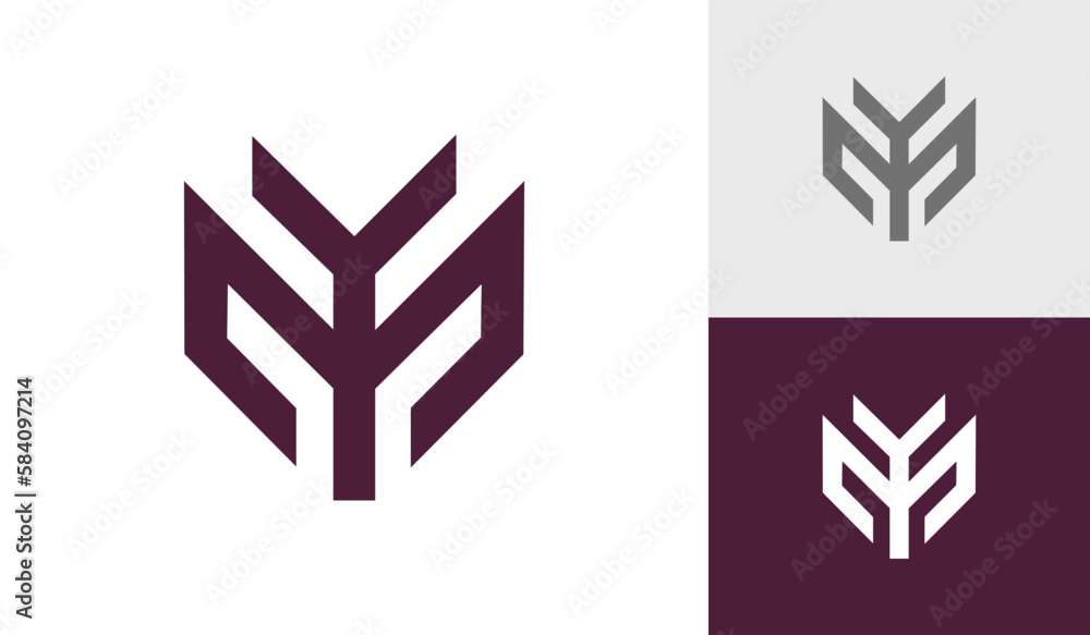 Letter MY initial monogram logo design vector Letter MY initial monogram logo design vector