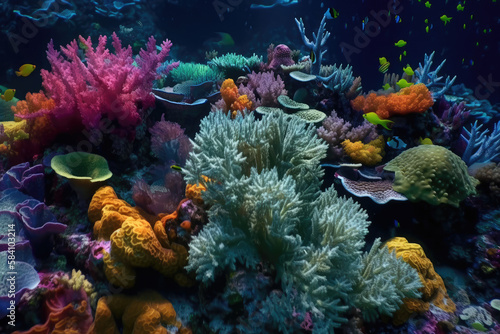 Vibrant Coral Reef made with generative ai