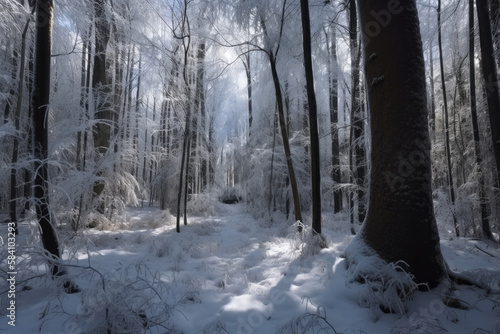 Forest of Snow made with generative ai